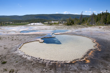 Geothermal pool in Yellowstone National Park USAのeditorial素材
