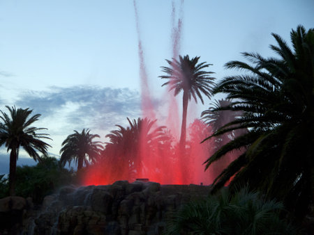 Artificial Volcano at La Mirage in Las Vegas USAのeditorial素材