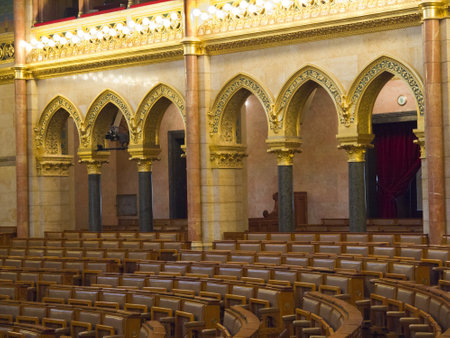 Inside the Houses of Parliament in Budapest Hungaryのeditorial素材