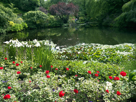 Floral display in Butchart Gardens near Victoria on Vancouver Island in British Columbia in Canadaのeditorial素材