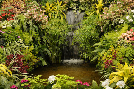 Floral display in Butchart Gardens near Victoria on Vancouver Island in British Columbia in Canadaのeditorial素材