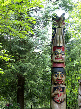 Totem pOle at Capilano Brige in vancover British Columbia Canada