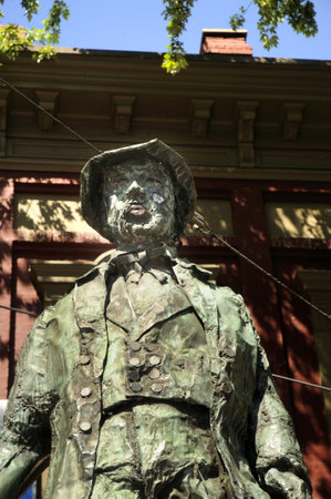 Gassy Jack Statue on the street of Gastown now the arts district of Vancouver Canadaのeditorial素材