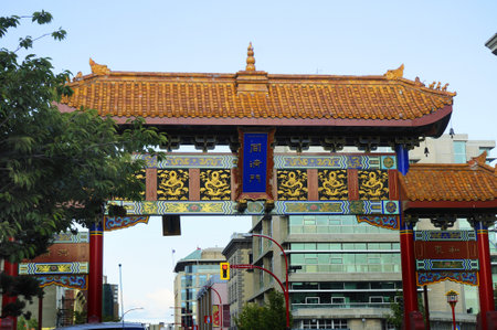 Victorias Chinatown, founded in 1858 by Chinese immigrants looking for gold or working for the railroads, is the oldest Chinatown in Canada.のeditorial素材