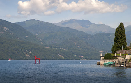 Lake Orta and San Guilio Island in Northern Italyのeditorial素材