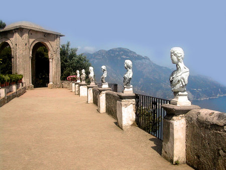 The Terrace of Infinity at the Villa Cimbrone in Ravello on the Amalfi Coast of Southern Italyのeditorial素材