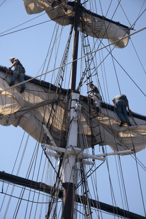Tall Sailing Ships in Harbour of San Diego California USAのeditorial素材