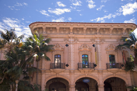 Spanish Style Buildings in Balboa Park in San Diego California USAのeditorial素材