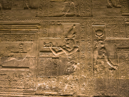 The Temple at Denderah near Luxor Eygpt dedicated to Hathor which was a graeco-roman site used by...