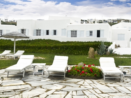 Hotel on the lovely Island of Mykonos in Greeceの写真素材