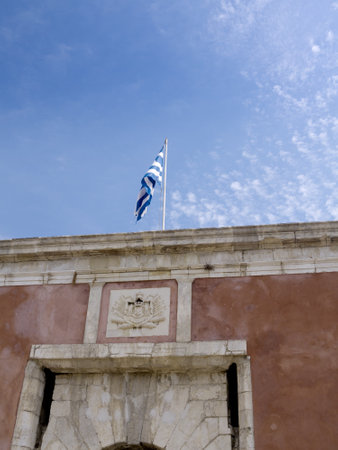 Castle by the sea in Corfu Town on the island of Corfu Greeceのeditorial素材