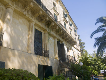 Old Buildings in Corfu Town on the island of Corfu Greeceのeditorial素材
