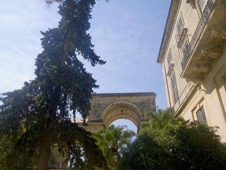 Old Buildings in Corfu Town on the island of Corfu Greeceのeditorial素材