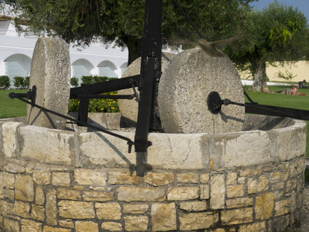 Olive press at Dassia on the island of Corfu Greeceのeditorial素材