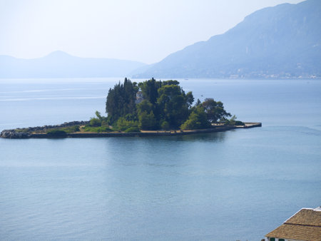 Mouse Island on the Island of Corfu in Greeceのeditorial素材