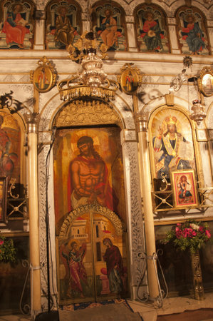 Icons in the Monastery on the Island of Corfu in Greeceのeditorial素材