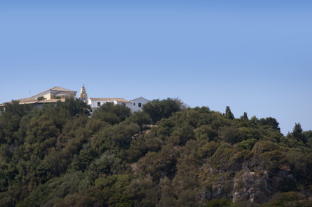 Coastline of the island of Corfu in Greeceのeditorial素材