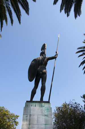 Statue of Achilles in the Achillieon Palace on the island of Corfu Greece built by Empress Elizabeth of Austria (Sissi)のeditorial素材