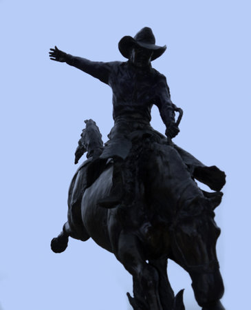 Cowboy statue in Deadwood South Dakota USAのeditorial素材