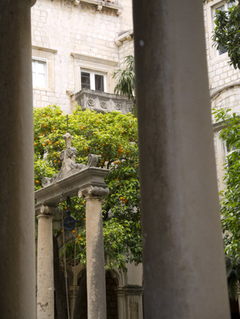 Cloisters in Franciscan Monastery in the Walled City of Dubrovnic in Croatia Europe It is one of the most delightful tourist resorts of the Mediterranean. Dubrovnik is nicknamed "Pearl of the Adriaticのeditorial素材