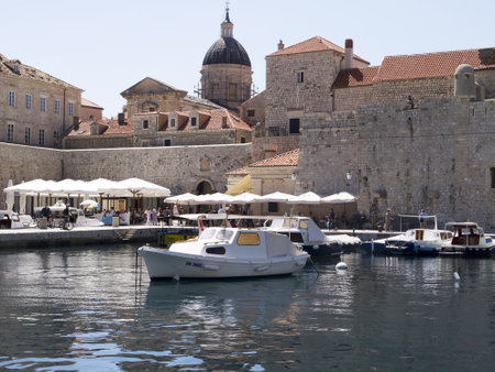 Port in the Walled City of Dubrovnic in Croatia Europeのeditorial素材