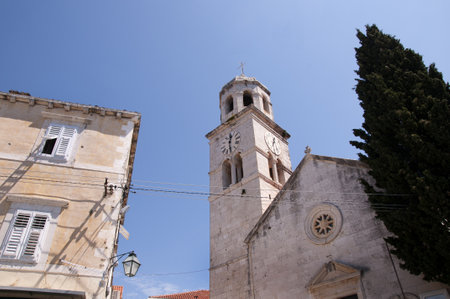 Church at Cavtat a beautiful town by the sea in Croatiaのeditorial素材