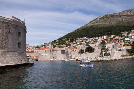 Port in the Walled City of Dubrovnic in Croatia Europeのeditorial素材
