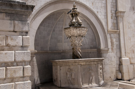 Little Onofrios fountain in Walled City of Dubrovnic in Croatia Europe one of the most delightful tourist resorts of the Mediterraneanのeditorial素材