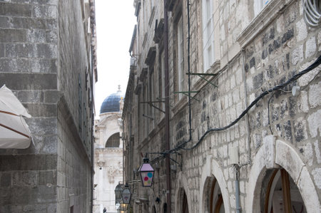 The Narrow Street in the Walled City of Dubrovnic in Croatia Europe It is one of the most delightful tourist resorts of the Mediterranean. Dubrovnik is nicknamed "Pearl of the Adriaticのeditorial素材