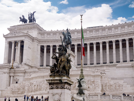 Monument to King Vittorio Emmanuele, the Vittoriale in Rome Italyのeditorial素材