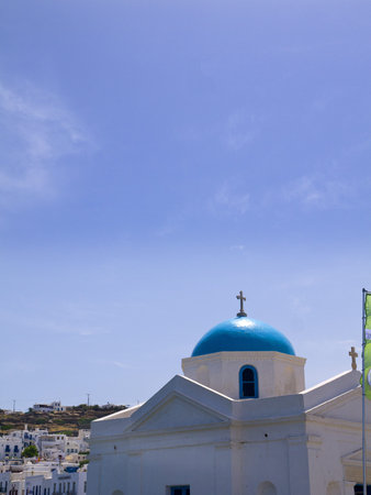 St Nicolas Church in Chora the Main town on the island of Mykonos Greeceのeditorial素材