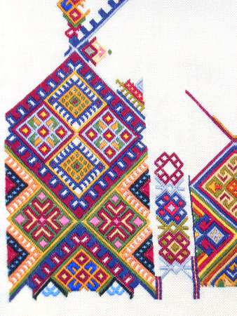 Traditional Embroidery from the island of Crete in Greeceのeditorial素材