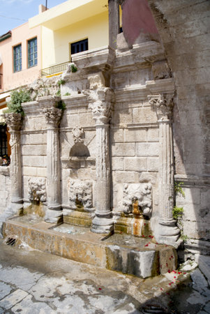 Rimondi Fountain in Rethymno Crete Greeceのeditorial素材
