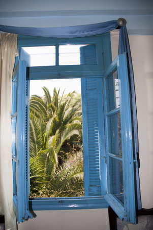 Window in Chania Creteのeditorial素材