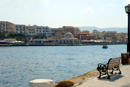 The Harbour at Chania on the Island of Crete Greeceのeditorial素材
