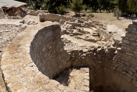 The archaeological site of the Palace of Phaistos Creteのeditorial素材