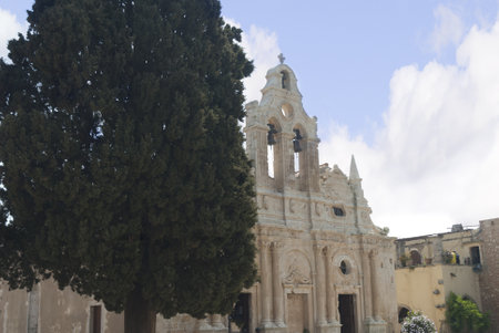 The Monastery of Arkardia on the Island of Crete in the Mediterranean Sea. Cretan people were massacred here in the fight against the Turks in the cause of freedom. のeditorial素材