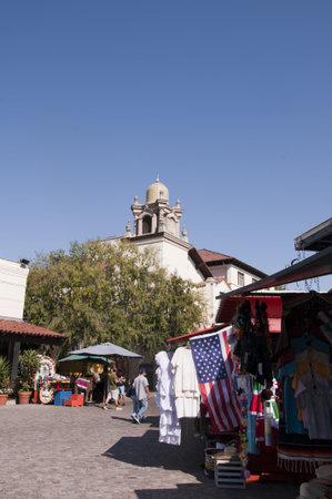Church at Olvera Street Mexican Market in Los Angeles USAのeditorial素材