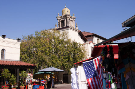 Church at Olvera Street Mexican Market in Los Angeles USAのeditorial素材