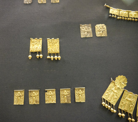 Gold Object in exhibition in Museum in London Englandのeditorial素材