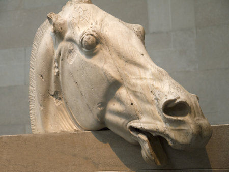 The Elgin Marbles on exhibition in Museum in Londonのeditorial素材