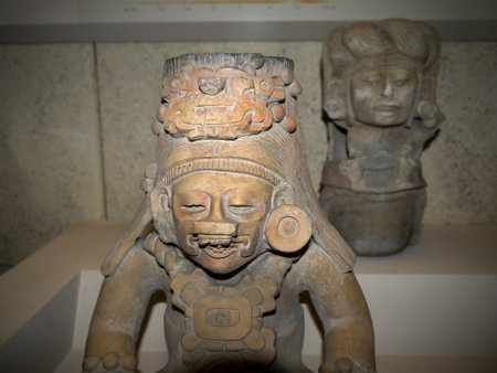 Mexican Statue in Museum in London Englandのeditorial素材