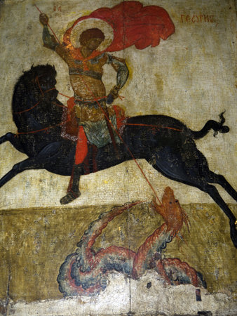 Fresco on display in Museum in London Englandのeditorial素材