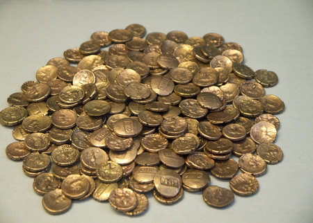 Hoard  of Gold on display in Museum in London Englandのeditorial素材