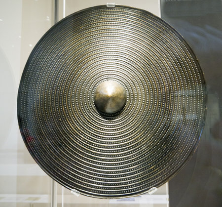 Ancient British Shield on Exhibition in Museum in London Englandのeditorial素材