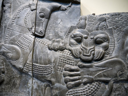 Assyrian Art on Exhibition in the Museum in London Englandのeditorial素材