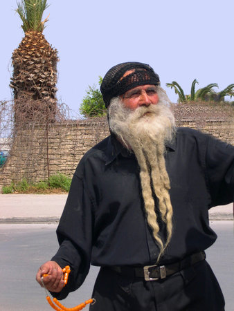 Man in Traditional Cretan Dress in Stret in Rethymno Crete Greeceのeditorial素材