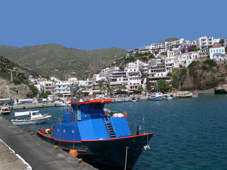 Agios Galini in the South of the Island of Crete Greeceのeditorial素材