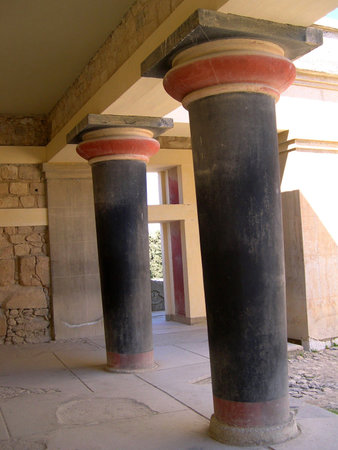 Throne Room of the Palace at Knossos on the Island of Crete Greeceのeditorial素材
