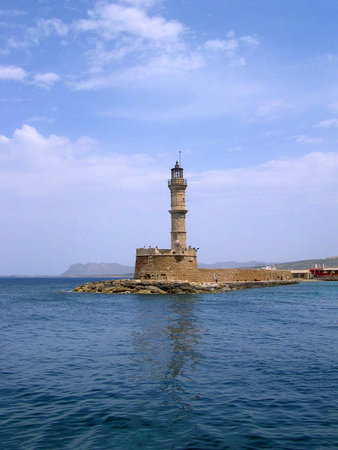 Lighthouse in Chania on the island of Crete Greeceのeditorial素材